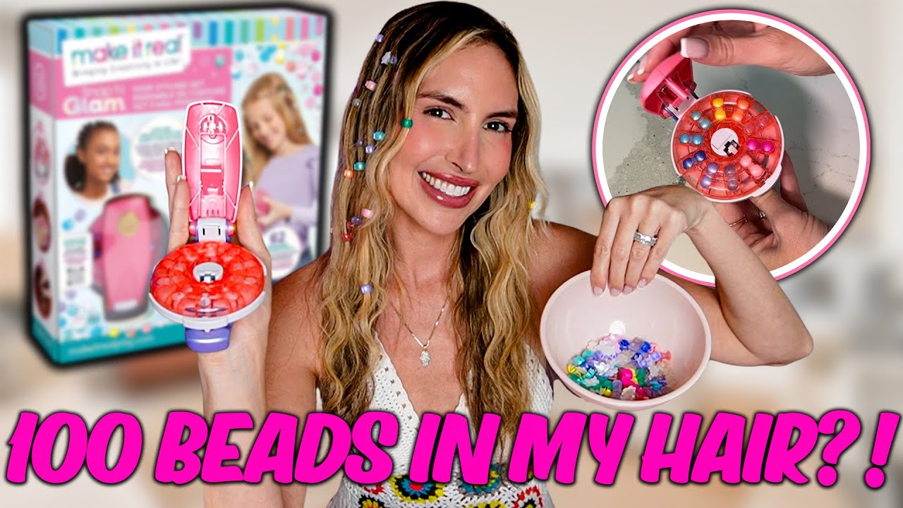 I Put 100 Beads in My Hair with the VIRAL Snap N' Glam! 🌸✨ | Viral Hair Tool Review