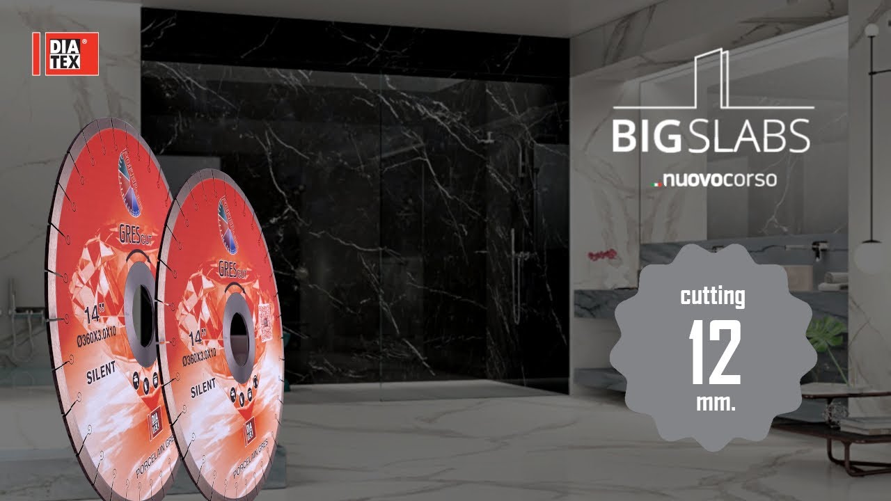 DIATEX SPA - GREScut cutting 12 mm. of Concrete Ash Slabs by NUOVOCORSO (DIA053)