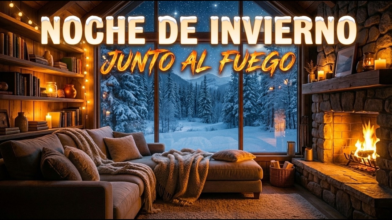 Noche de Invierno junto al Fuego 🔥❄️ Música Relajante para Dormir Profundamente