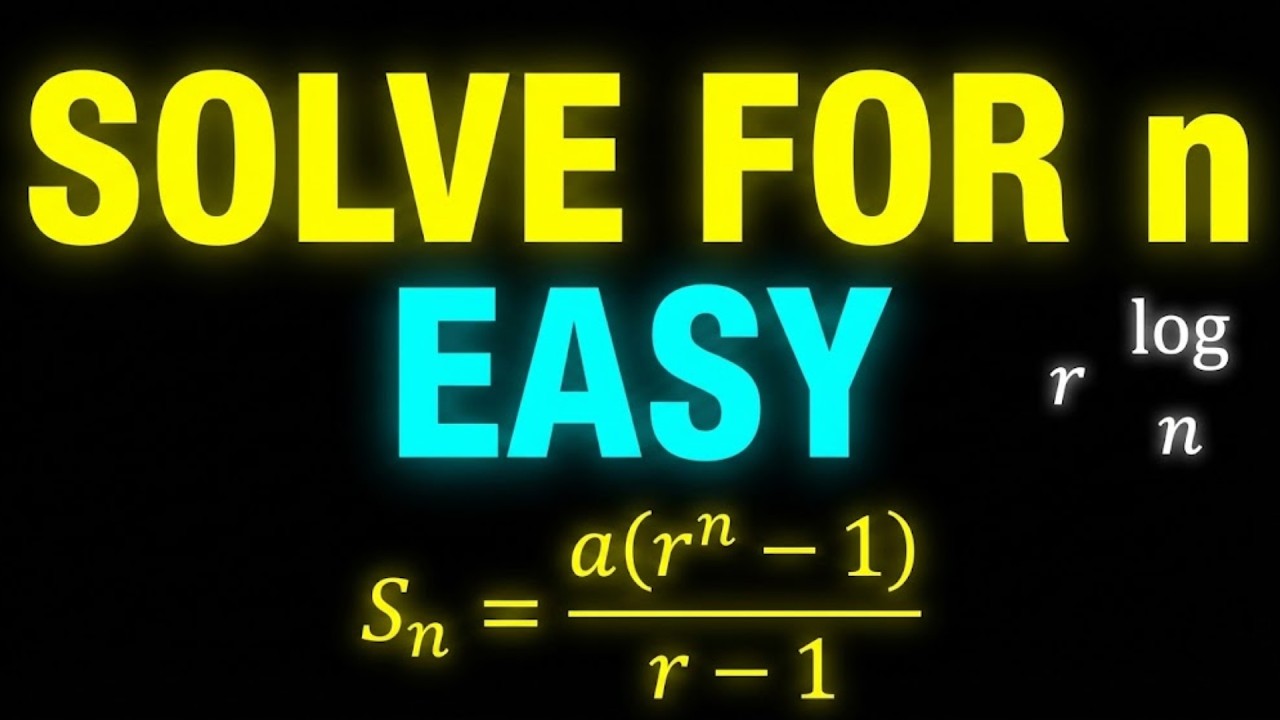 How to Solve for n in Geometric Series EASY