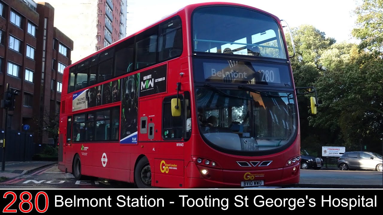 London Bus Route 280. Belmont  Station to Tooting St George's Hospital