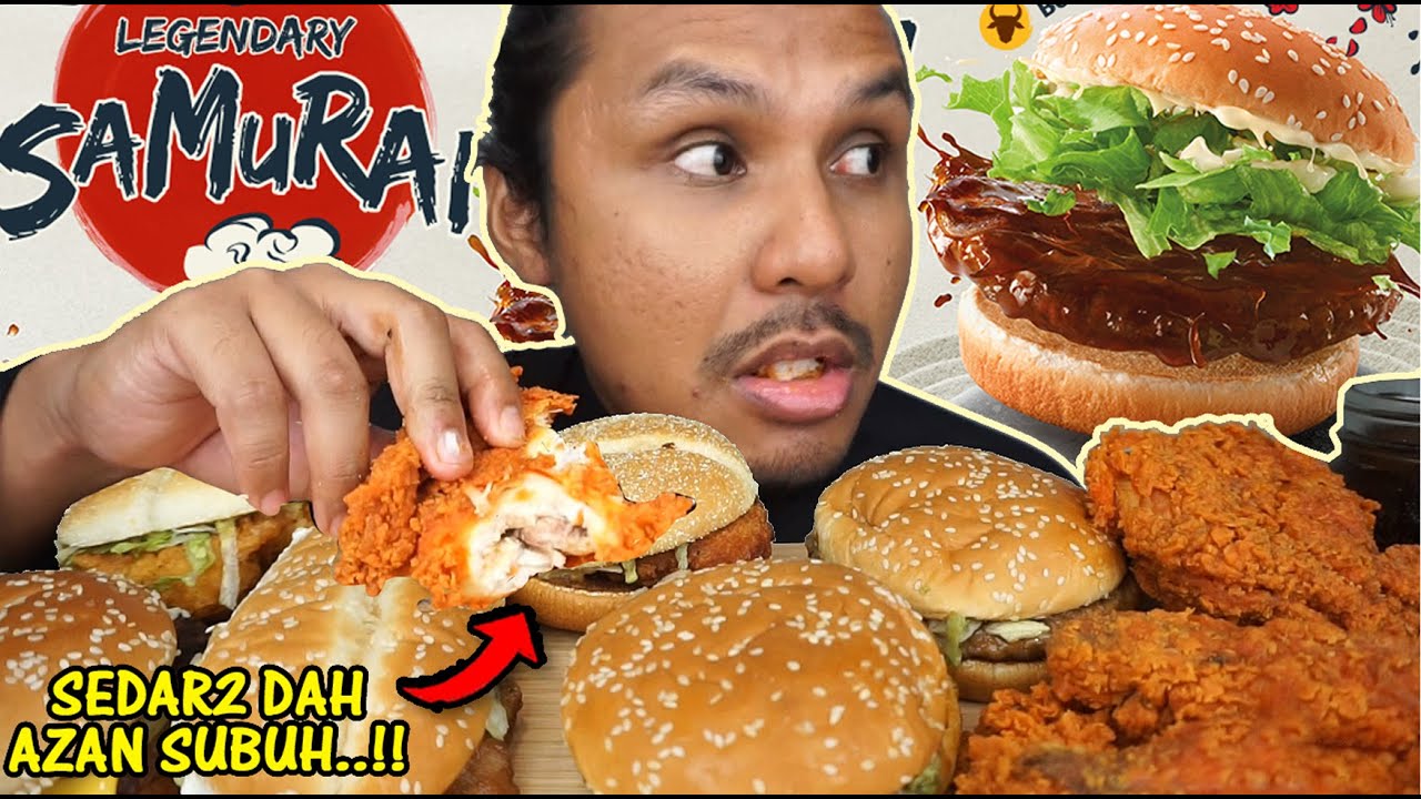 lain kali jangan buat mukbang waktu sahur!! (mukbang malaysia) SAMURAI BURGER
