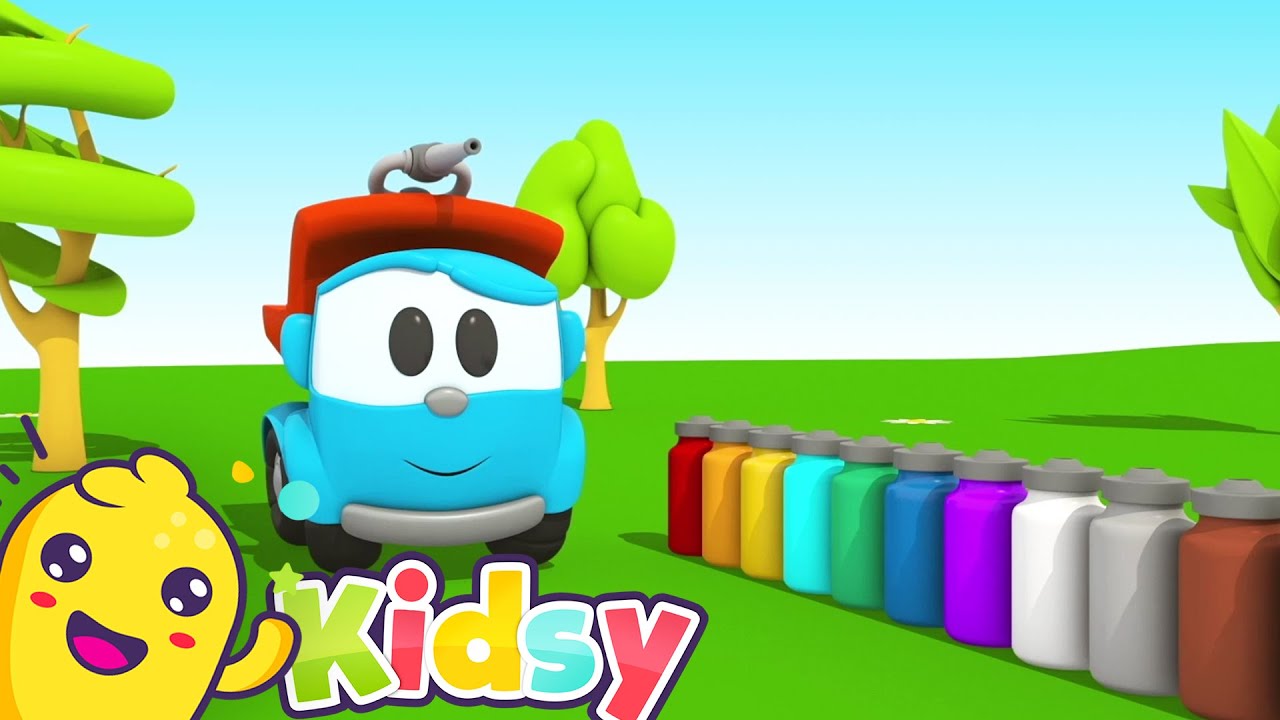 Leo the Truck gives his friend a gift | Fun Cartoons for Kids | Kidsy