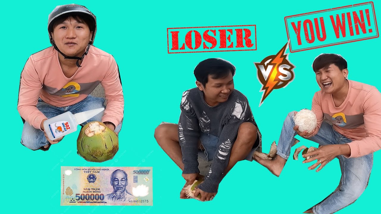 Nguyễn Văn Lên Troll Tiến Black Thi Đấu Lột Dừa Bằng Tay Và Chiến Thắng Lấy 5 Xị
