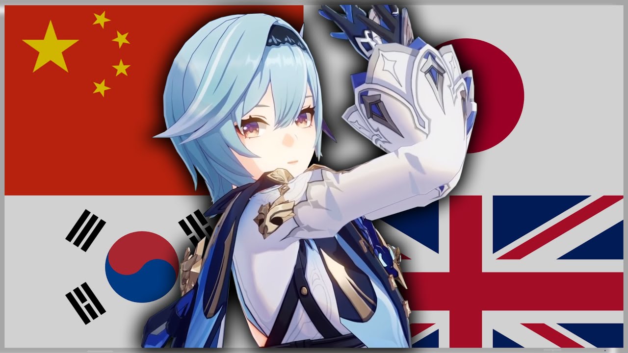 Eula in All 4 languages [Genshin Impact]