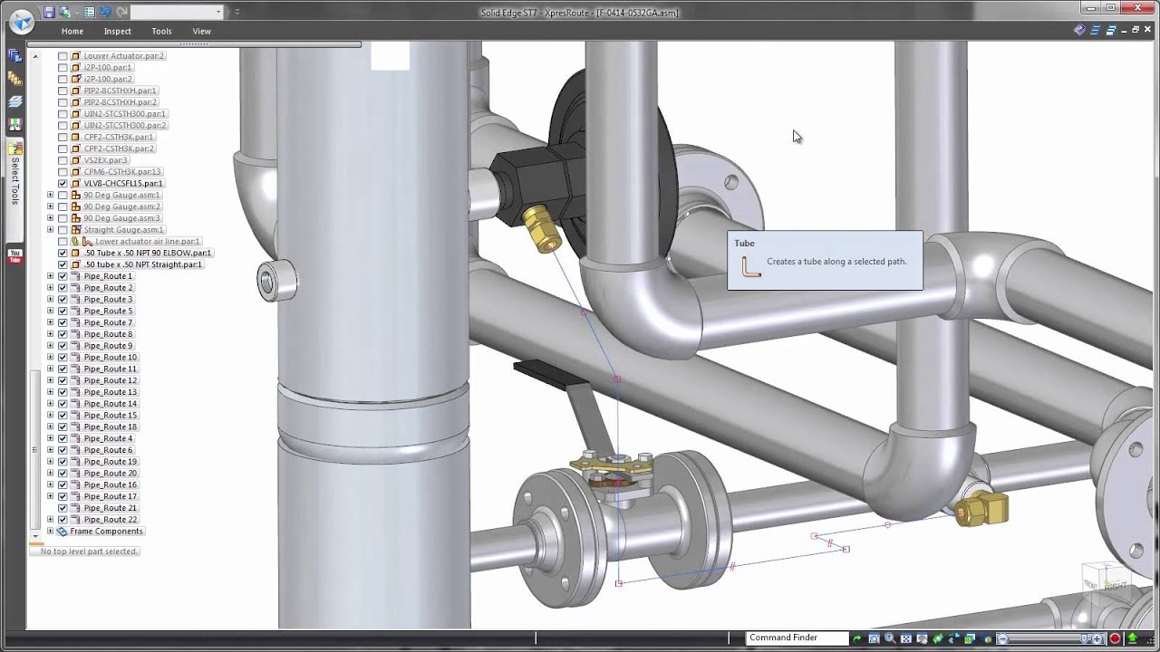Pipe Routing using Solid Edge CAD