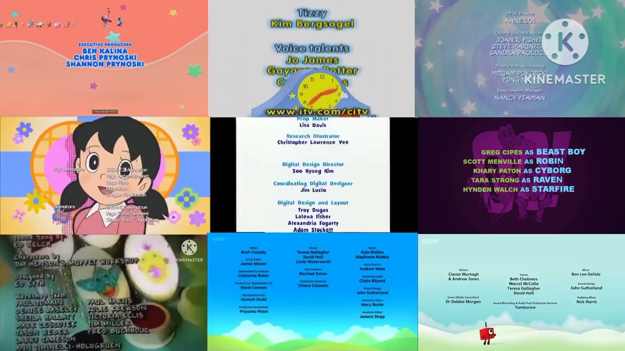 BC, TOTS, Squeak!, FF, Doraemon, Cyberchase, TTG, TH, Alphablocks & Numberblocks Credits Remix
