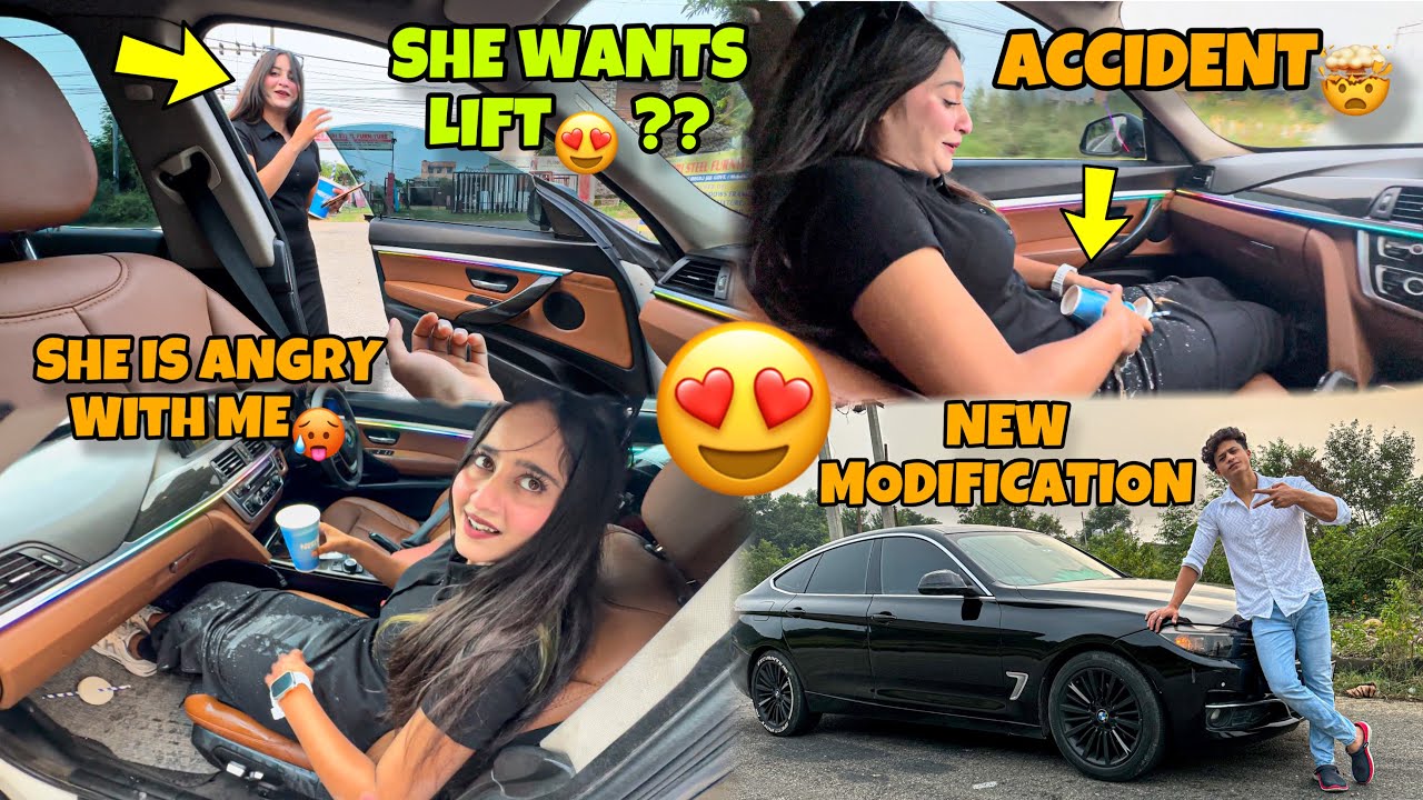 Accident hogaya tha🥹 She is Angry🤬 Cute Girl wants Lift🥰 | Bmw Gt😍