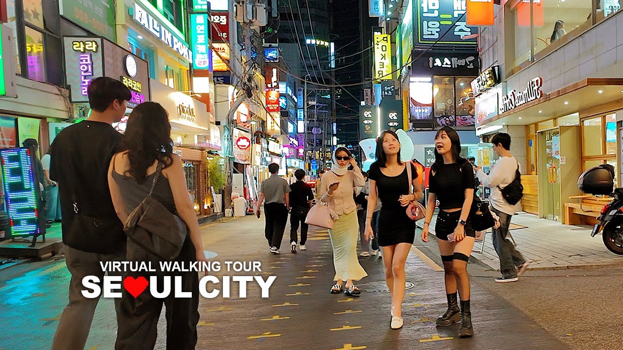 SEOUL CITY TRAVEL 8 - Seoul Evening Walk, Gangnam and Teheran-ro, Seoul, South Korea, Travel, 4K