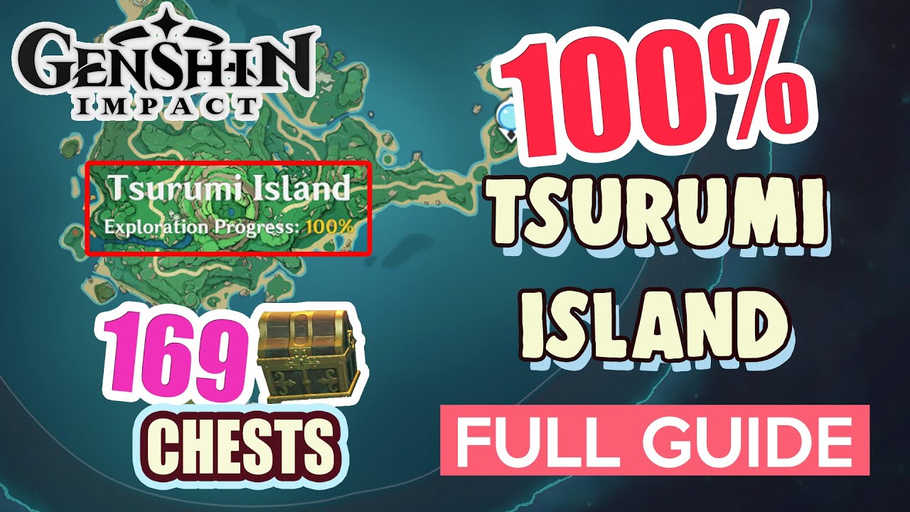 How to: Tsurumi Island 100% FULL Exploration ⭐  ALL CHESTS GUIDE 【 Genshin Impact 】