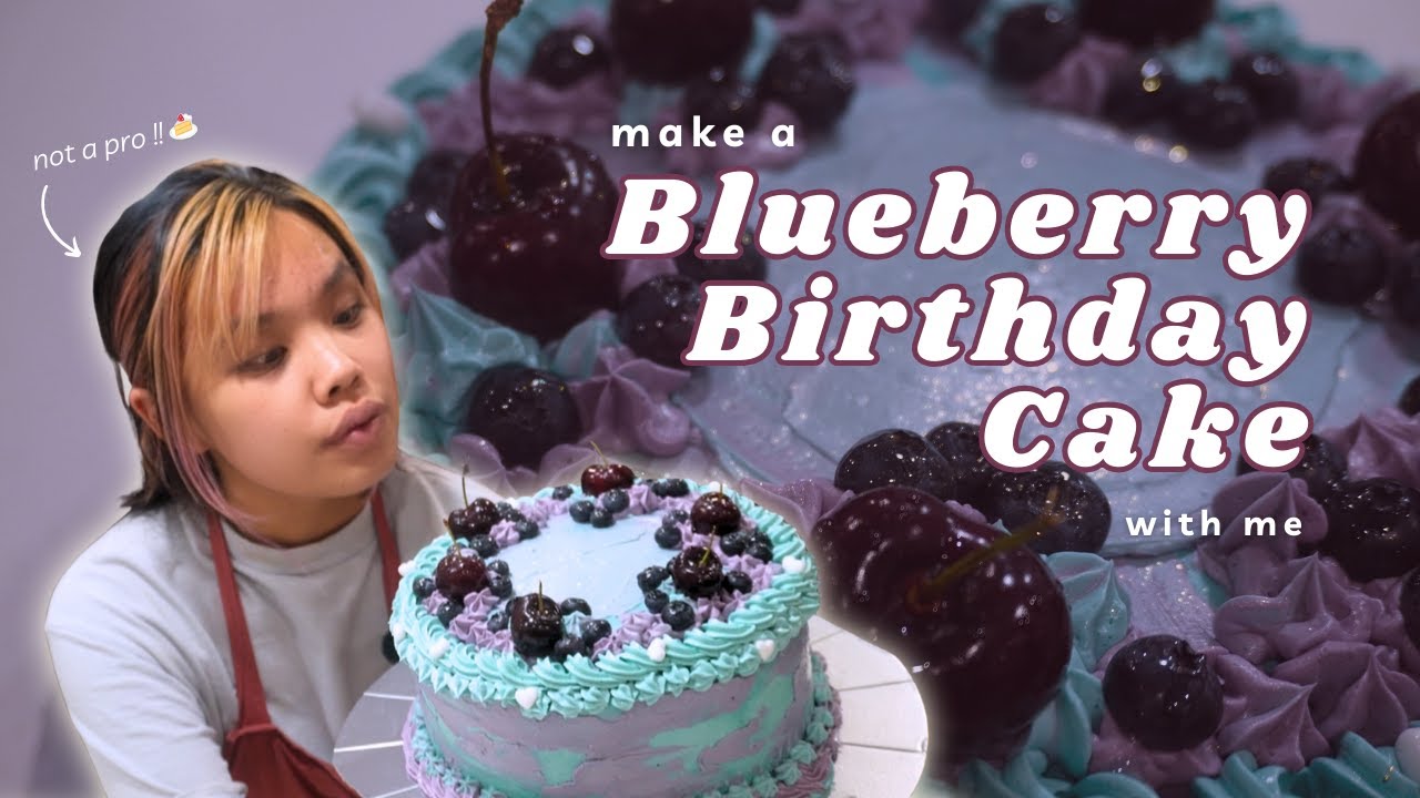 The Most Blueberry Birthday Cake Ever🫐| moist layers, berry compote, & swiss meringue buttercream✨