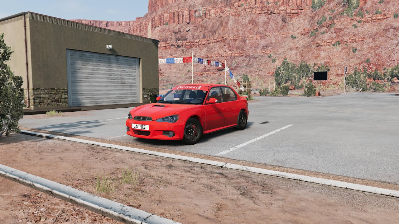 POV Driving red 280 HP Hirochi Sunburst in BeamNG.drive