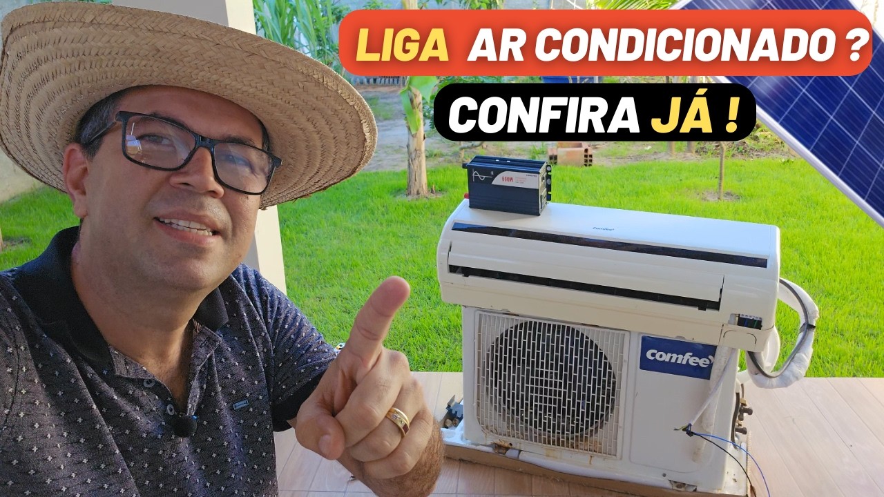 Pequeno Inversor OFF GRID Ligando ❄️AR CONDICIONADO dá certo? Teste de fogo CNSWIPOWER 600W/1200W