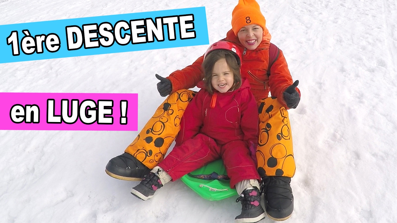 LUGE au SKI en vacances - AMANTINE fait sa 1ère descente solo 😀- VACANCES en FAMILLE
