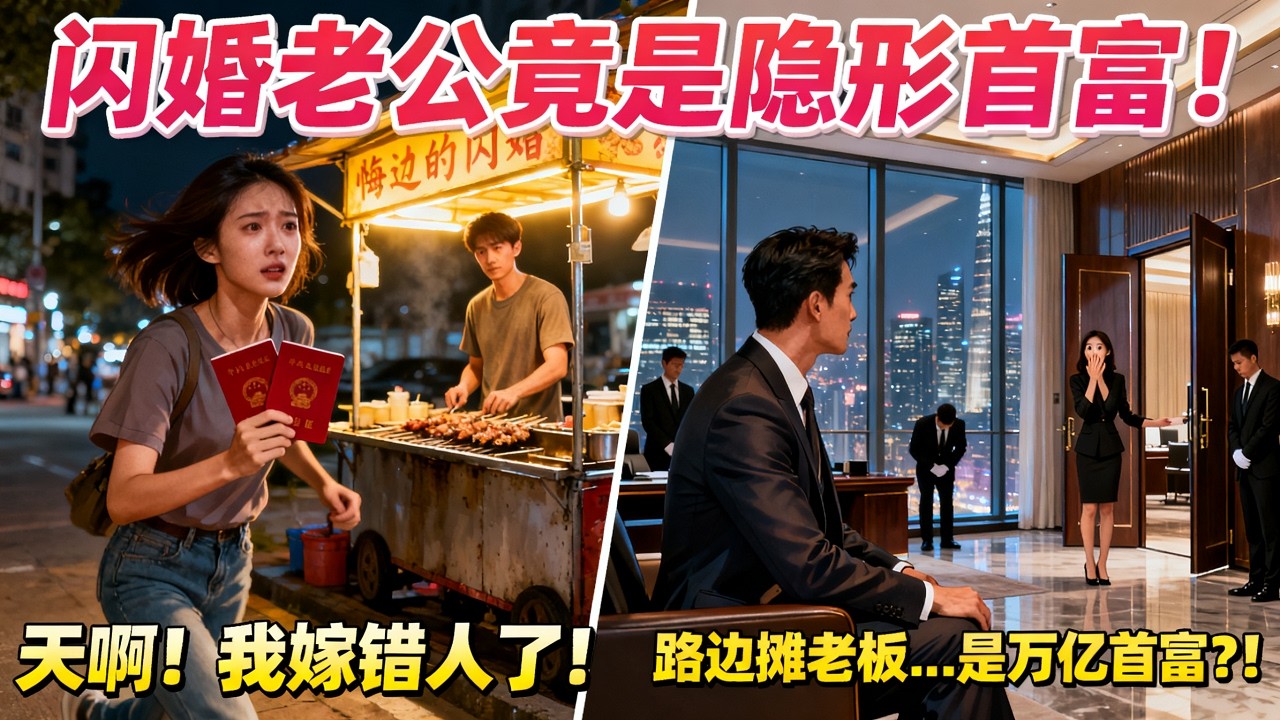 拿完证才发现相亲认错人，我羞愧当场逃离，次日竟惊觉闪婚的路边摊老板，原来是掌控万亿商业版图的隐形首富！