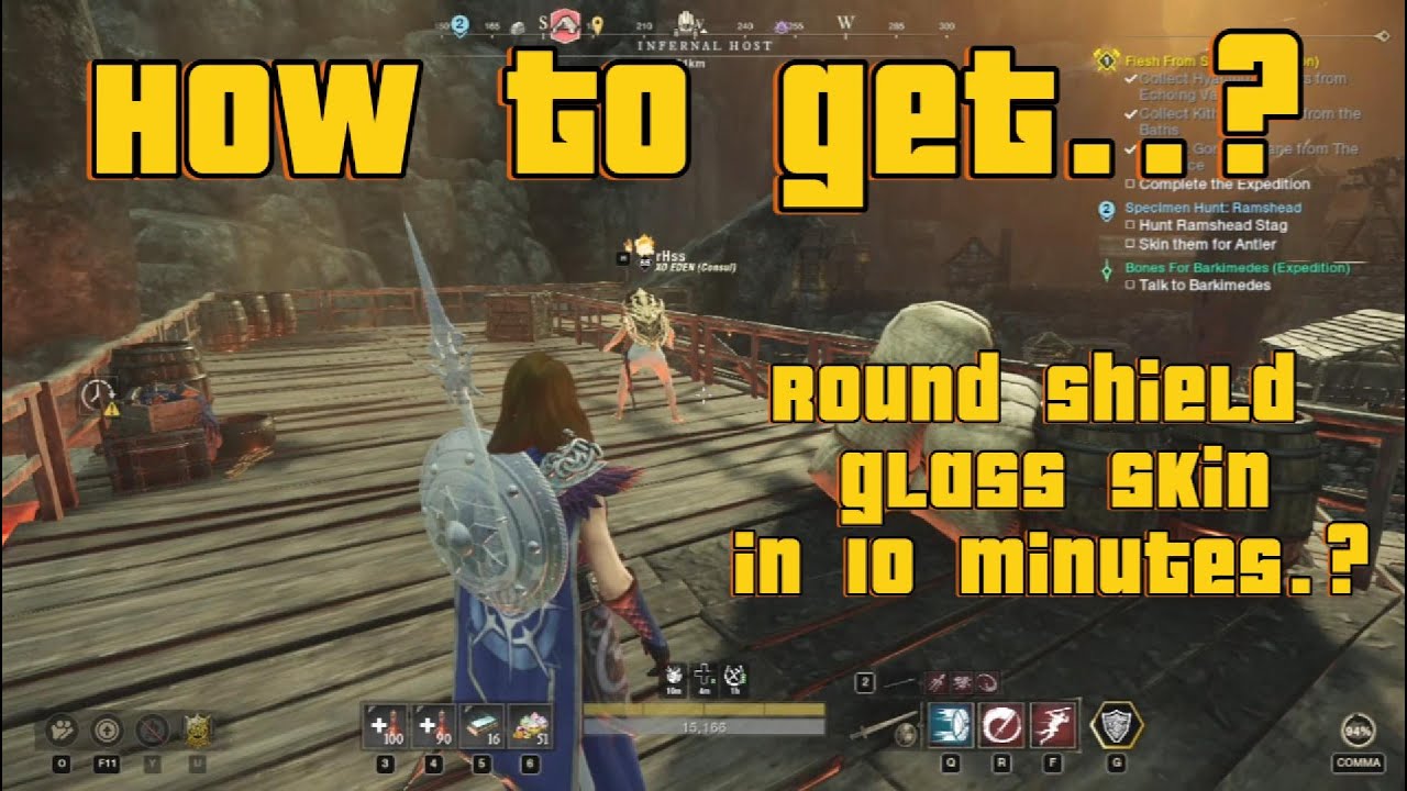 Round shield glass skin farm New world Aeternum