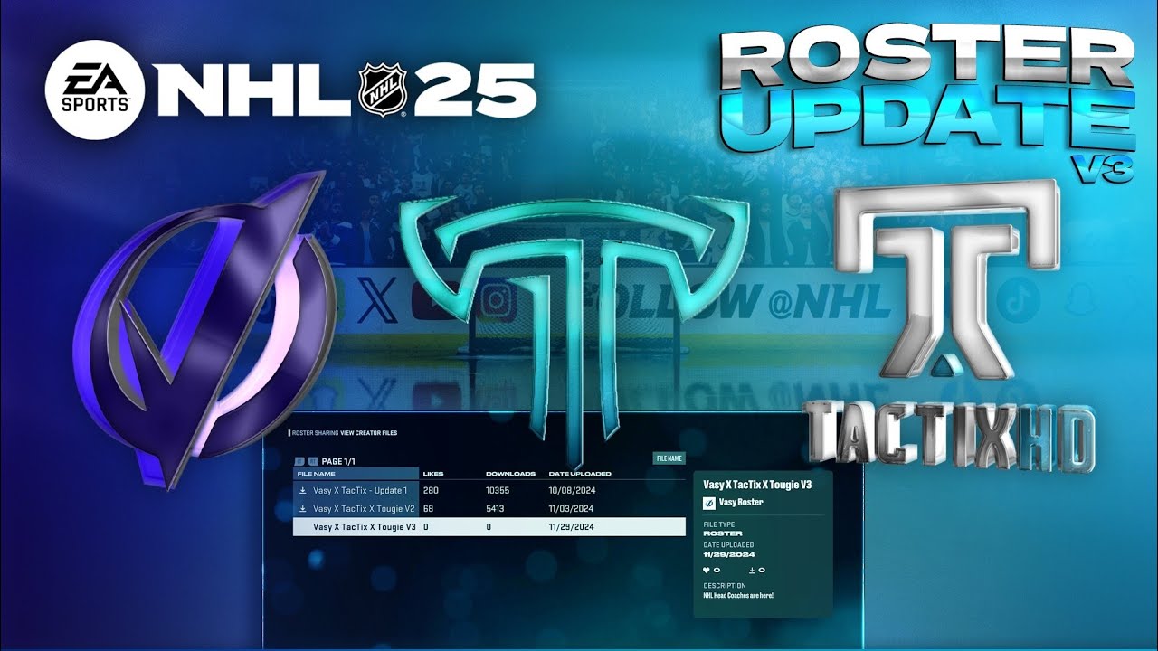 NHL 25 - Custom Roster Overview (Update 3)