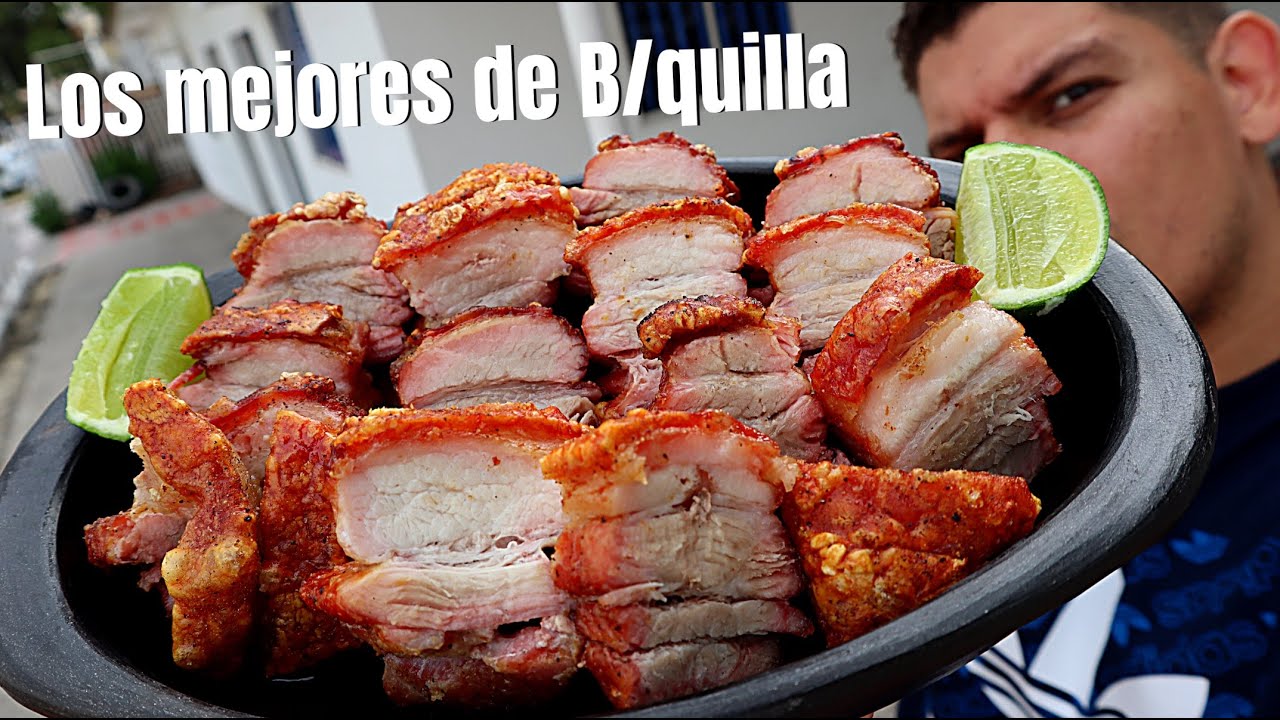 Los mejores CHICHARRONES de BARRANQUILLA 🐷 Comida Colombiana