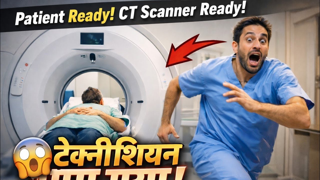 Patient ready/ CT machine ready.... technician bhagg gye 😁🥴