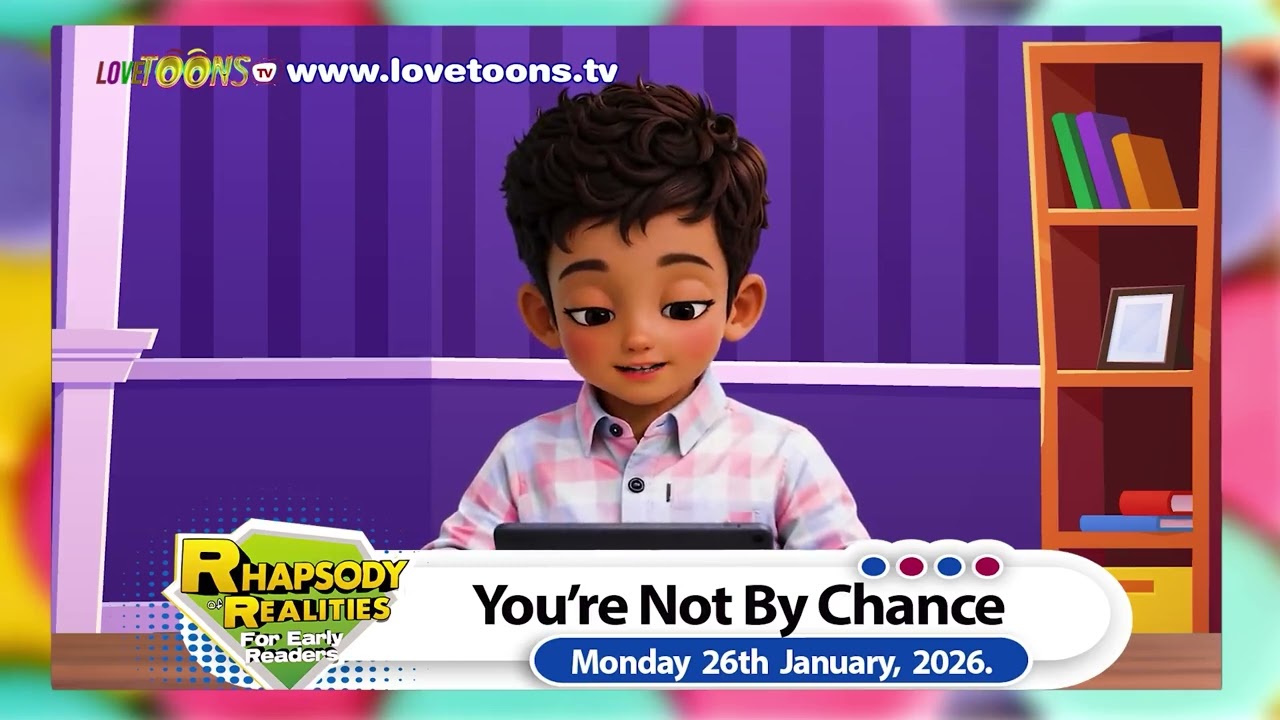 🗣️😃 𝙔𝙤𝙪'𝙧𝙚 𝙉𝙤𝙩 𝘽𝙮 𝘾𝙝𝙖𝙣𝙘𝙚 ~ Today’s Rhapsody of Realities for Early Readers - Monday 26 January, 2026