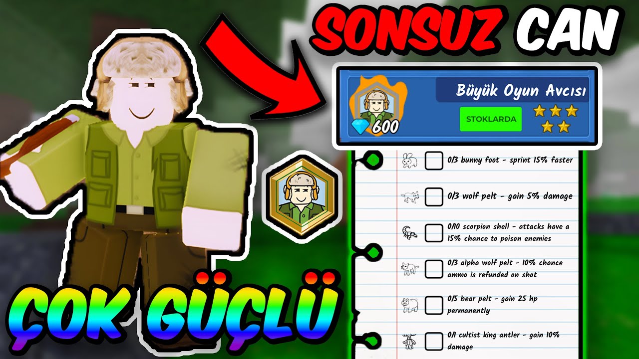 600 ELMASLIK BÜYÜK OYUN AVCISI İLE HER ŞEYİ YEDİM! SONSUZ CAN! ❤️ - Roblox - Ormanda 99 Gece