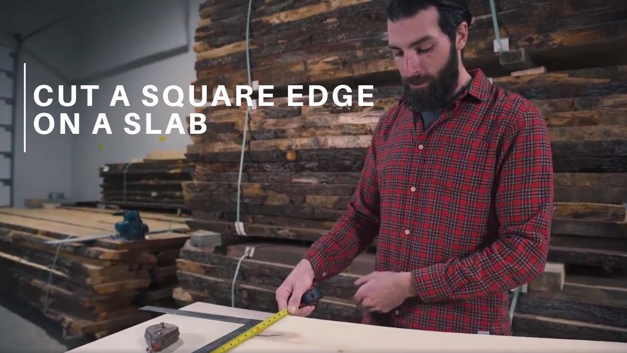 Cut a square edge on a slab