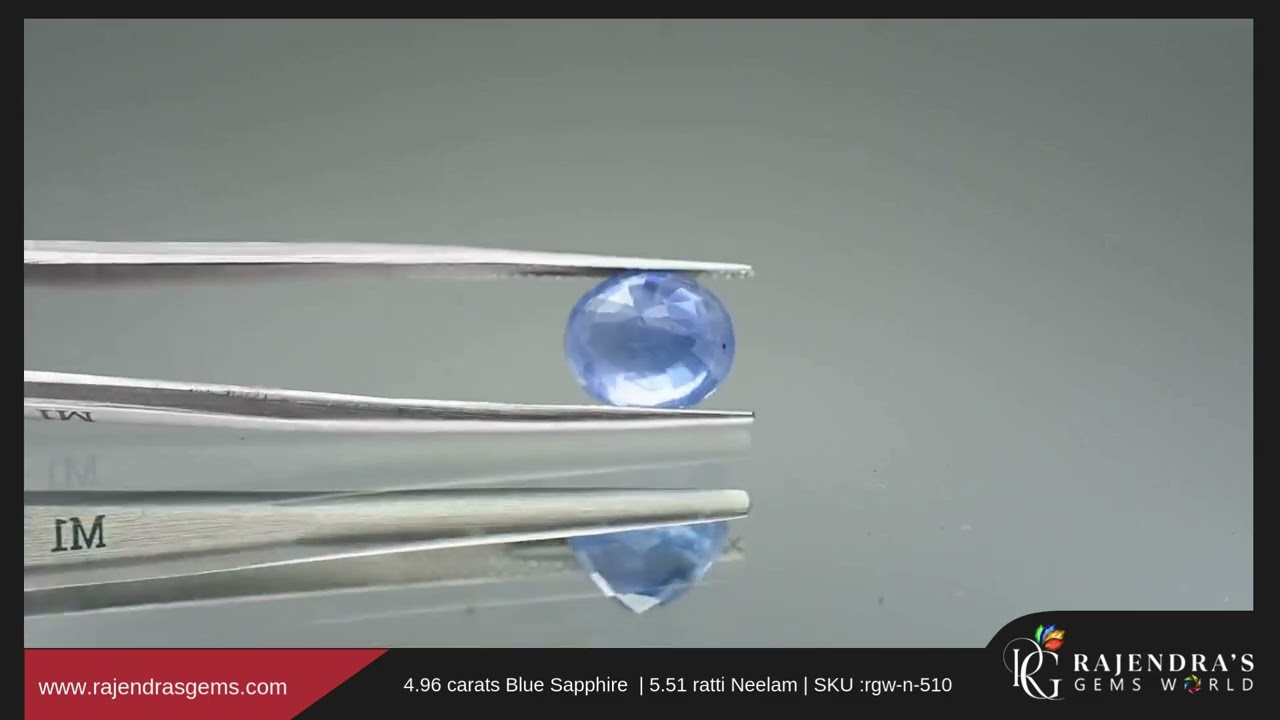 4.96 Carat Blue Sapphire | 5.51 Ratti Neelam | GJEPC Certified