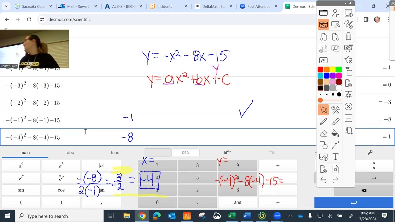 Graphing Parabolas in Standard Form Graphic Organizer