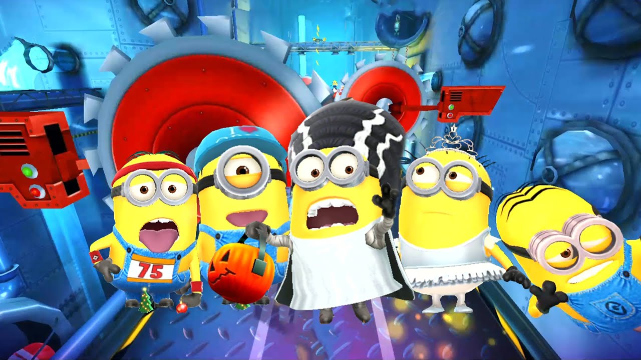 Minion Rush - Bride of Frankenstein, Ballerina, Jogger and I-Love-Gru Mel minions at Gru's Lab Lv.35