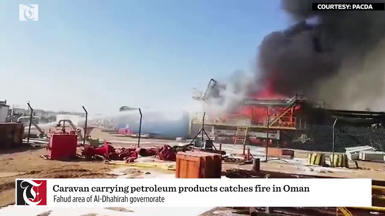 Caravan carrying petroleum products catches fire in Oman