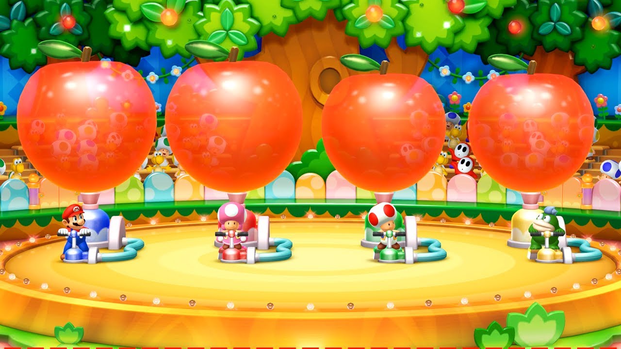 Mario Party 10 Minigames - Mario vs Toadette vs Toad vs Spike