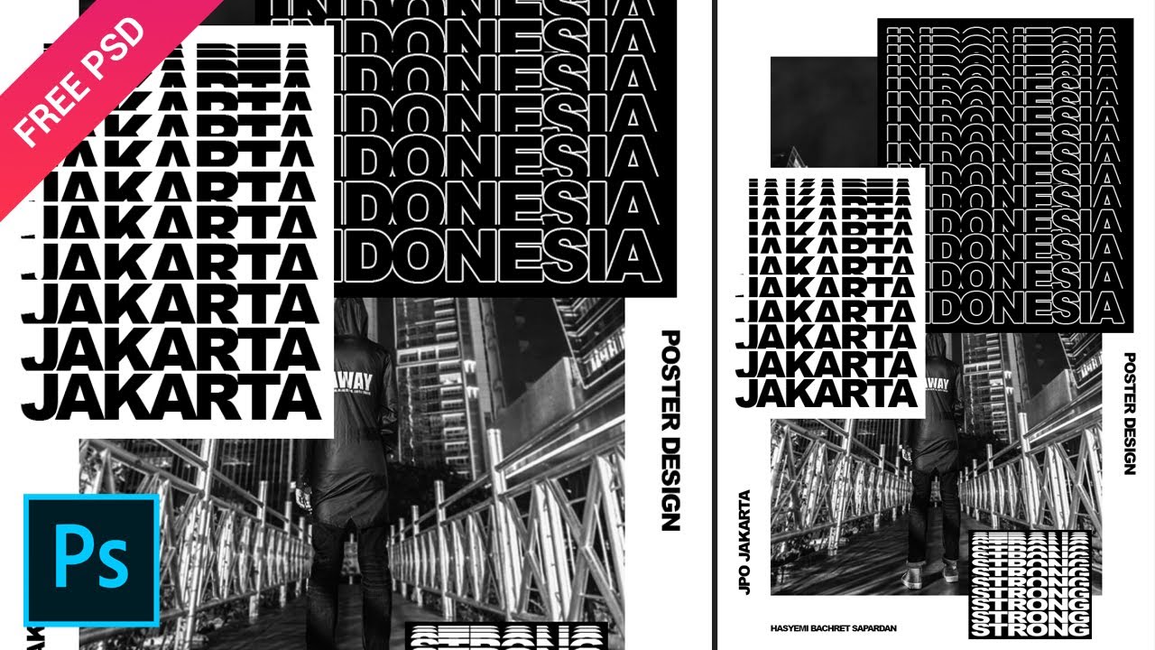 Typography Poster Style Jakarta JPO - Tutorial Photoshop 2020
