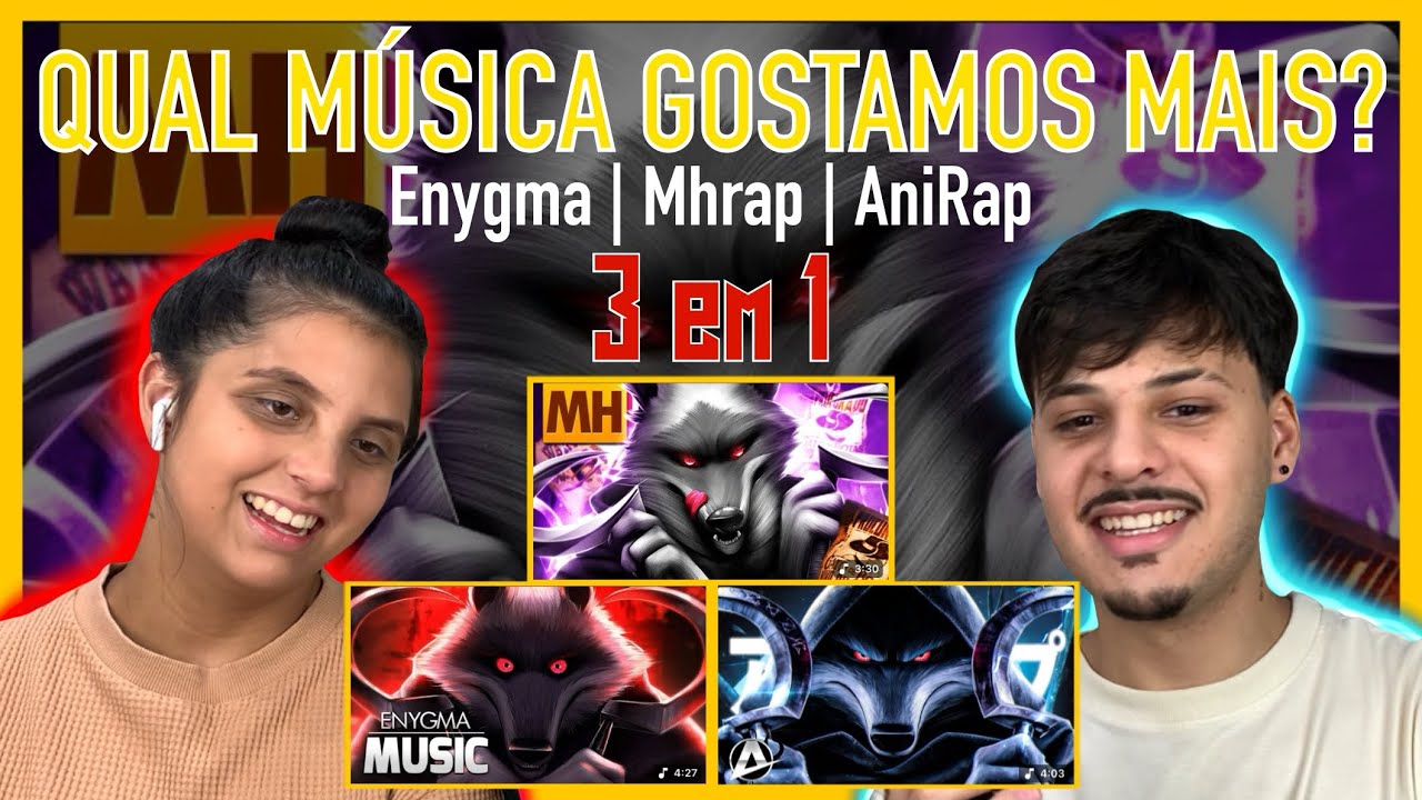 REACT EM CASAL - 3 em 1 - Rap do Lobo (Gato de Botas) - Enygma | Mhrap | AniRap