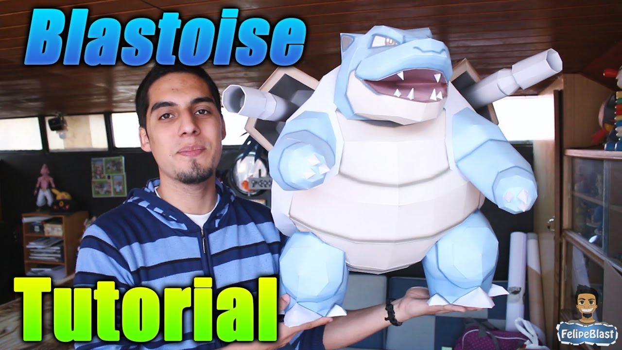Tutorial ★ Como hacer a Blastoise de Papel (Gigante!) - Pokemon Papercraft