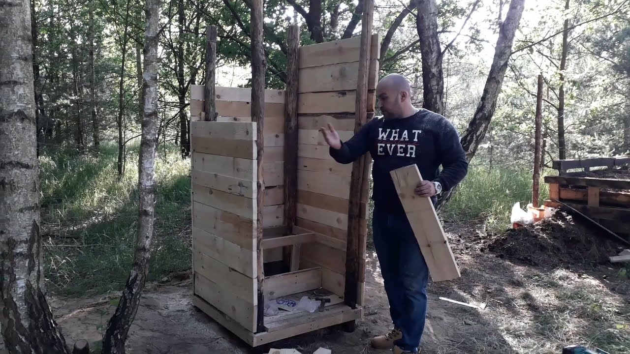 Wychodek drewniany, toaleta, WC na działkę lub budowę, - jak zrobić