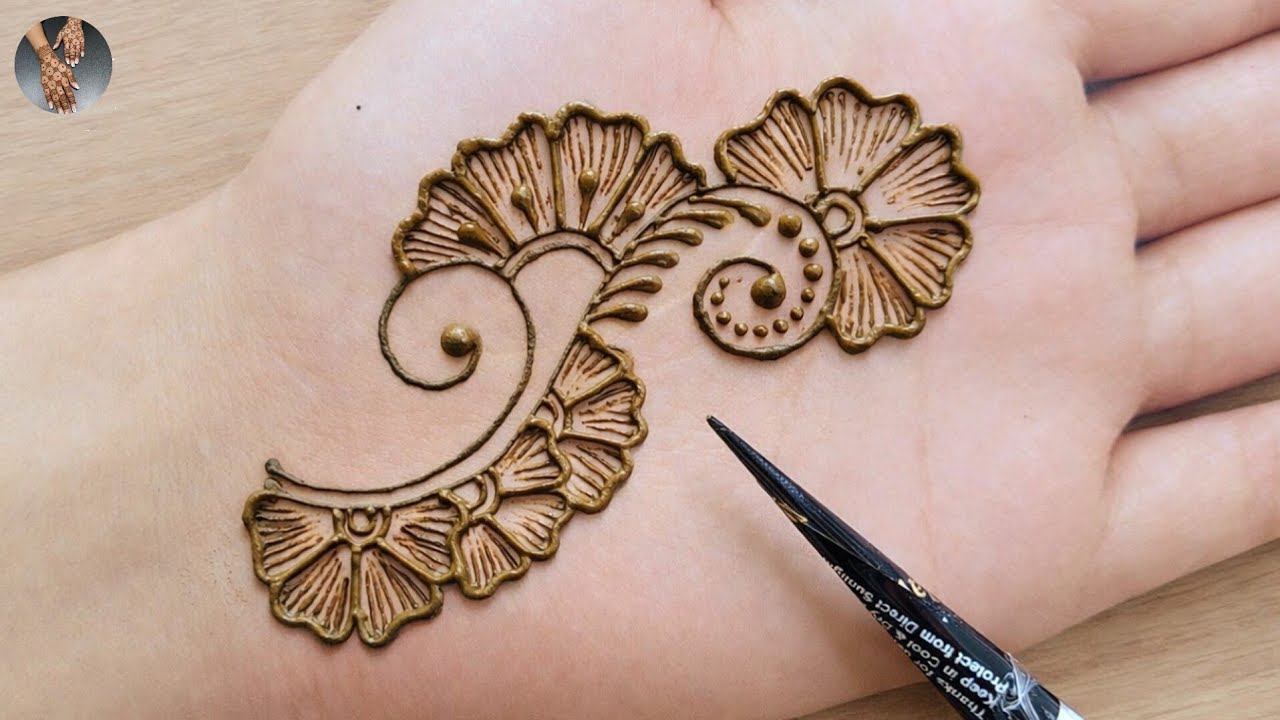 Красивый узор мехенди на передней стороне ладони | Узор мехенди на всей руке | Простой узор мехен...