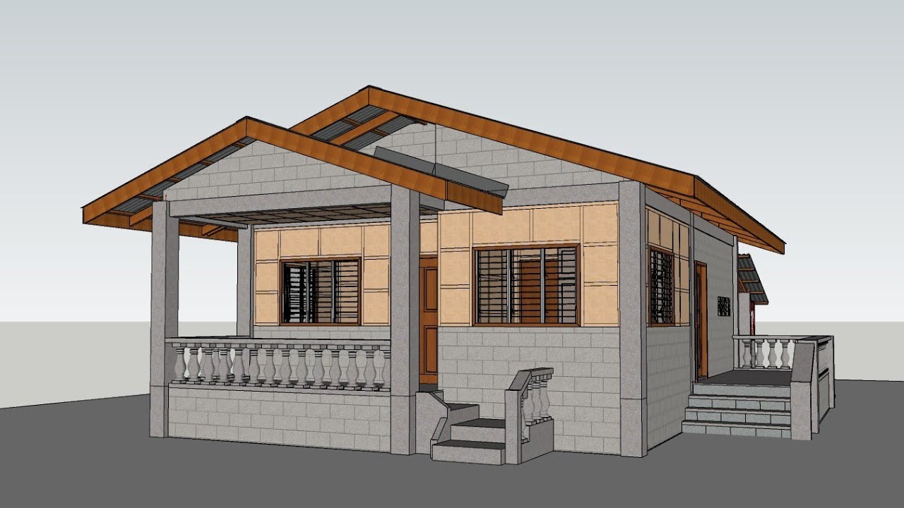 House Design: (70sqm) 3 bedroom, half concrete, half plywood, dirty kitchen, laundry area(part 1)