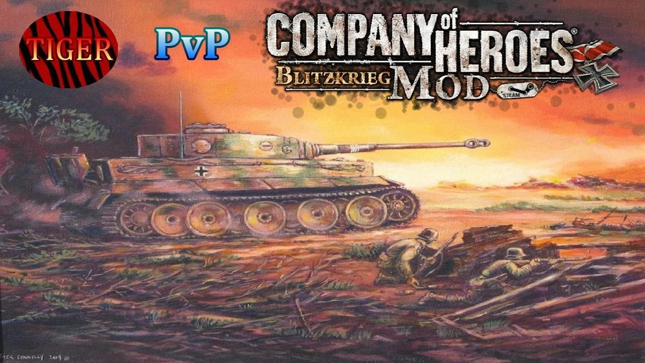 CoH Blitzkrieg Mod PvP _ Tiger tank Sweeping