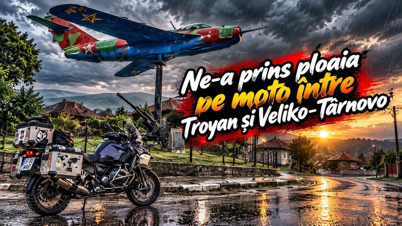 Ne-a prins ploaia pe moto între Troyan și Veliko-Târnovo