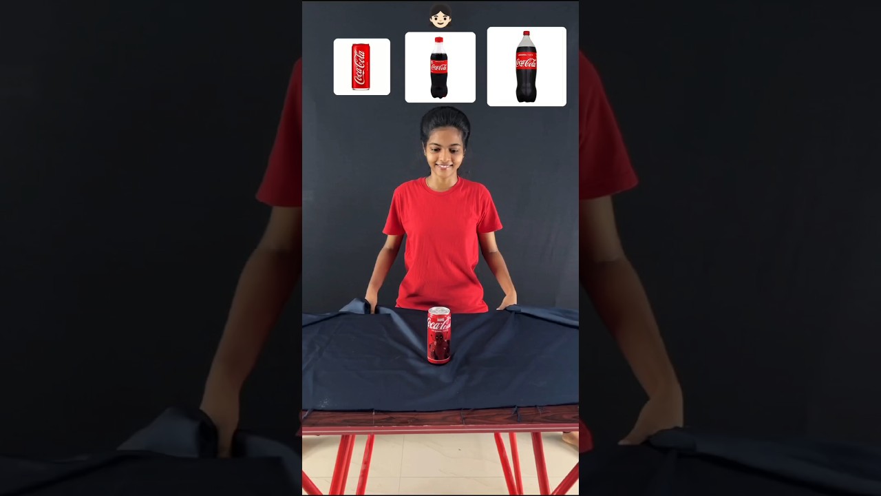 Who's going to pull the curtain without spilling the coke?!😱 #shorts #challenge