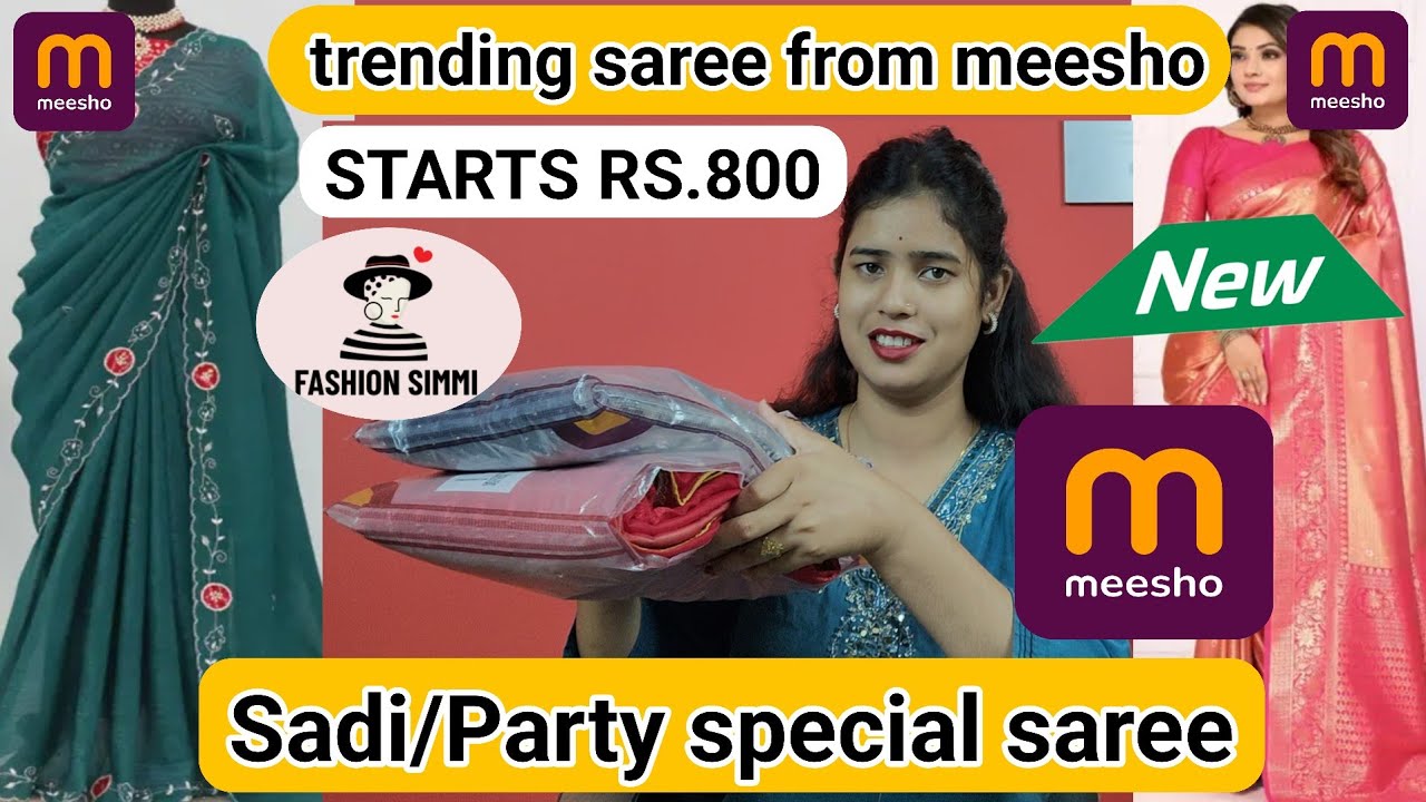 Meesho Silk saree Haul | Party wear saree | Heavy saree Haul | silk saree from meesho #meesho #saree