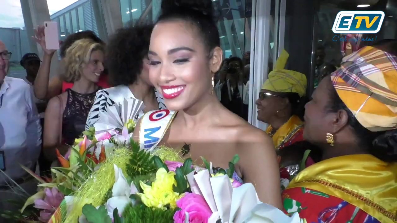 Miss France et Ophély Mézino accueillies comme des reines à l'aéroport de Pointe-à-Pitre