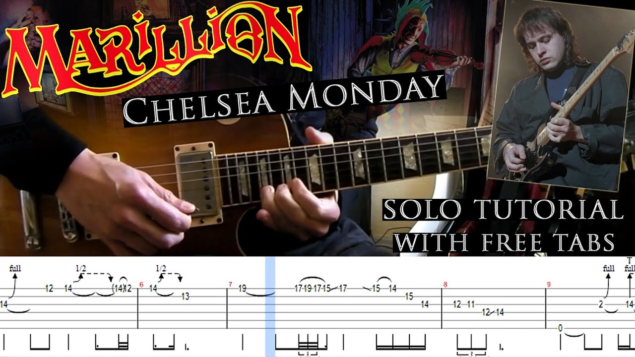Marillion - Chelsea Monday guitar solo lesson (with tablatures and backing tracks)