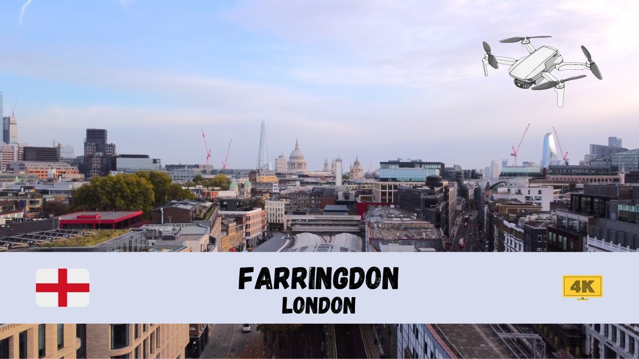 [4K] 🇬🇧 Farringdon, London - by drone 🇬🇧