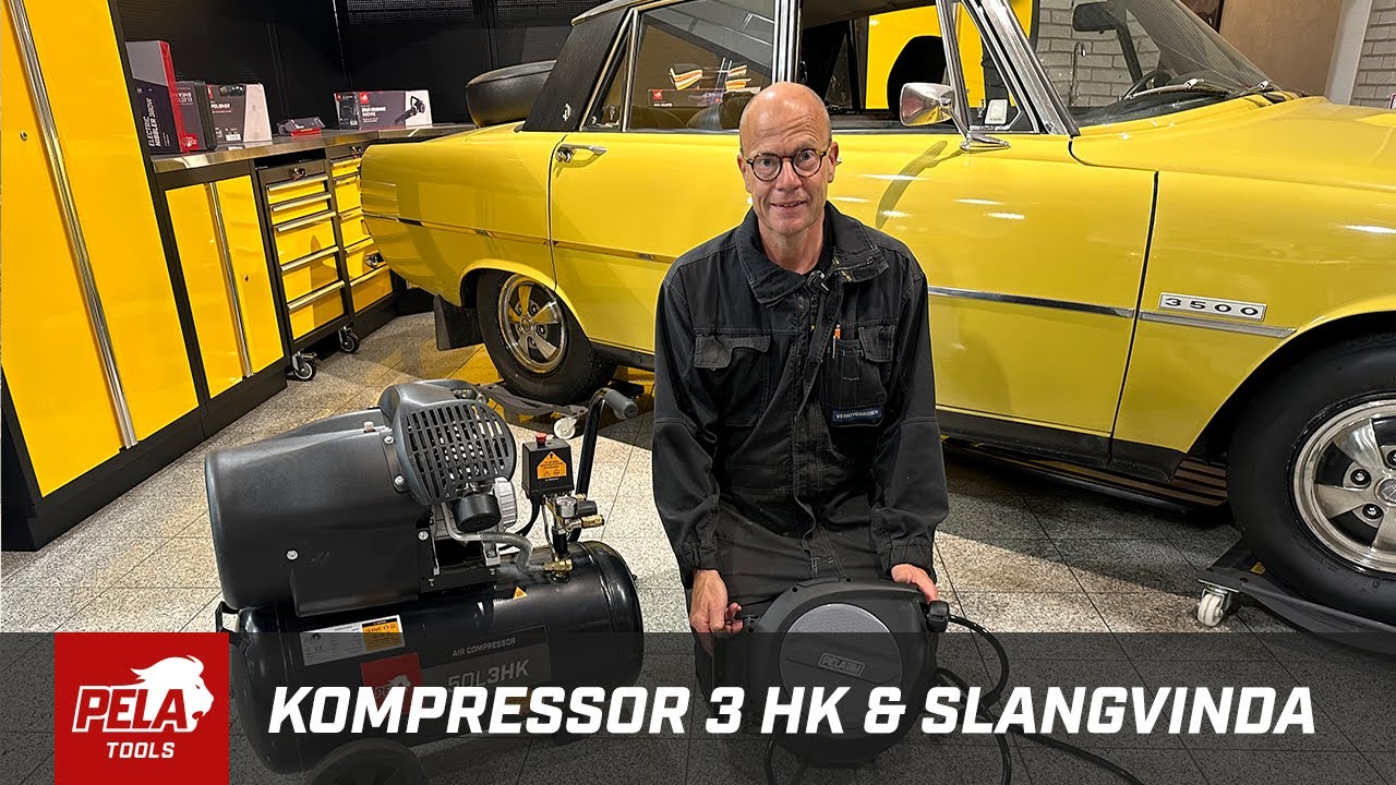 Kompressor 3 hk och slangvinda från PELA