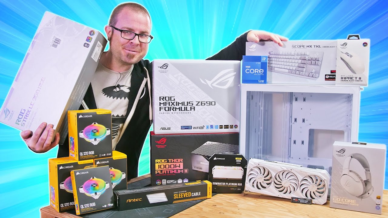 Building a Meticulous, Epic, All-White Gaming PC... UPSIDE DOWN