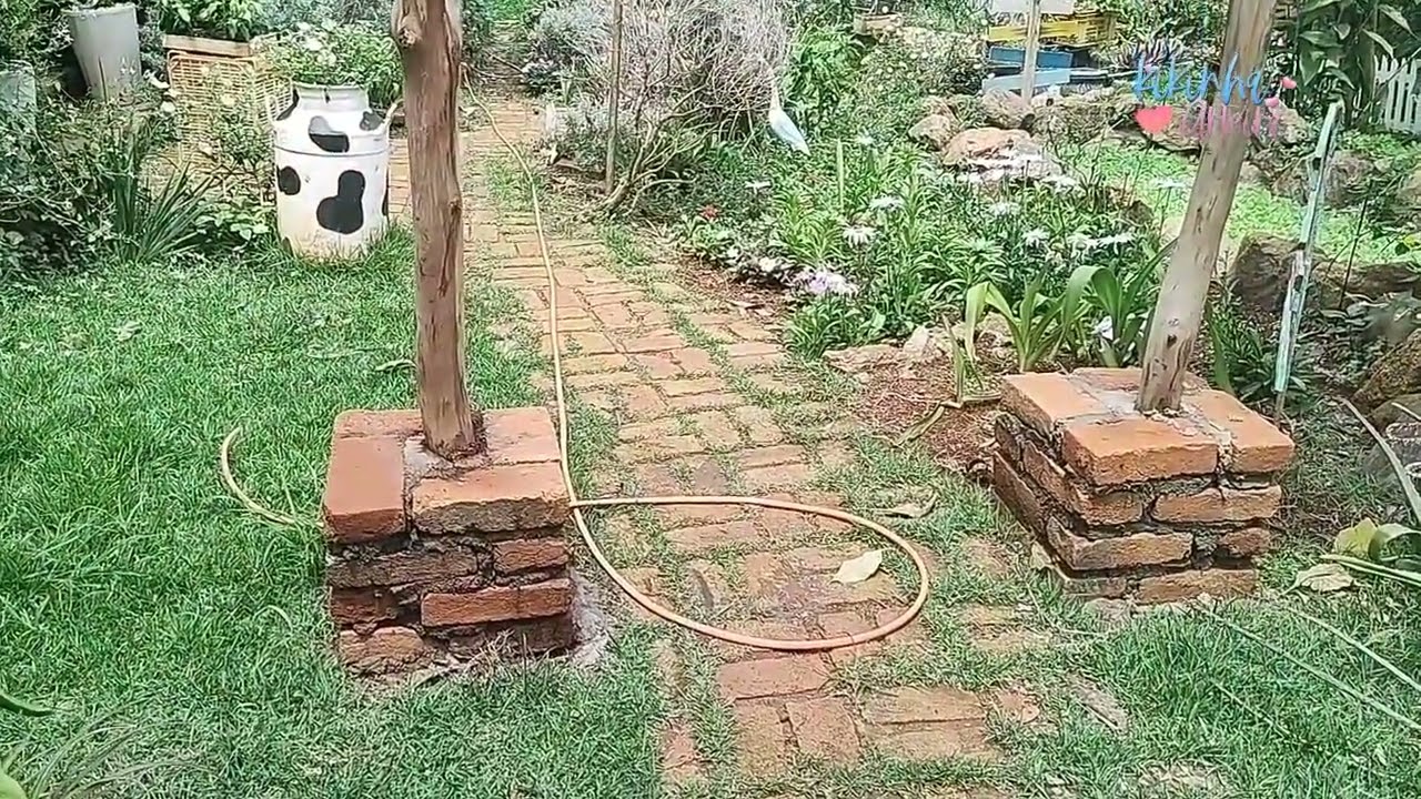 Mais uma Novidade no Nosso Jardim, Fizemos um Portal de Madeira para as trepadeiras