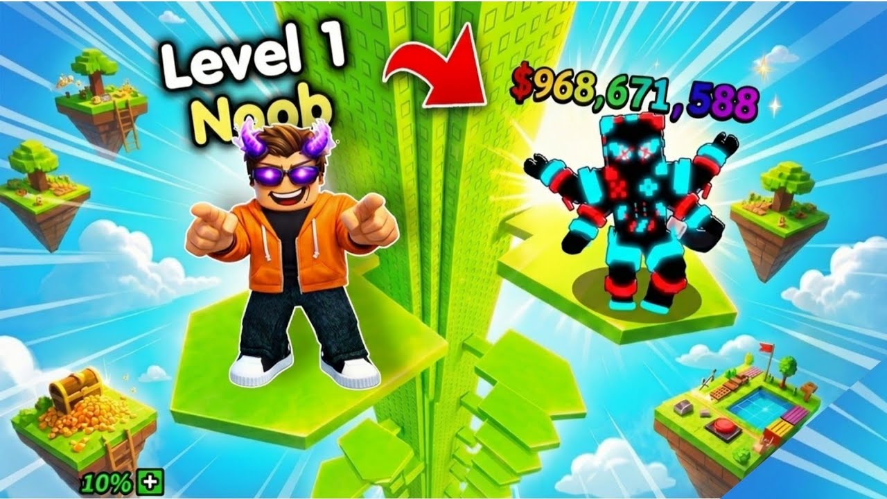 NOOB TO PRO IN ROBLOX GROW BEANSTALK FOR BRAINROTS! PART2