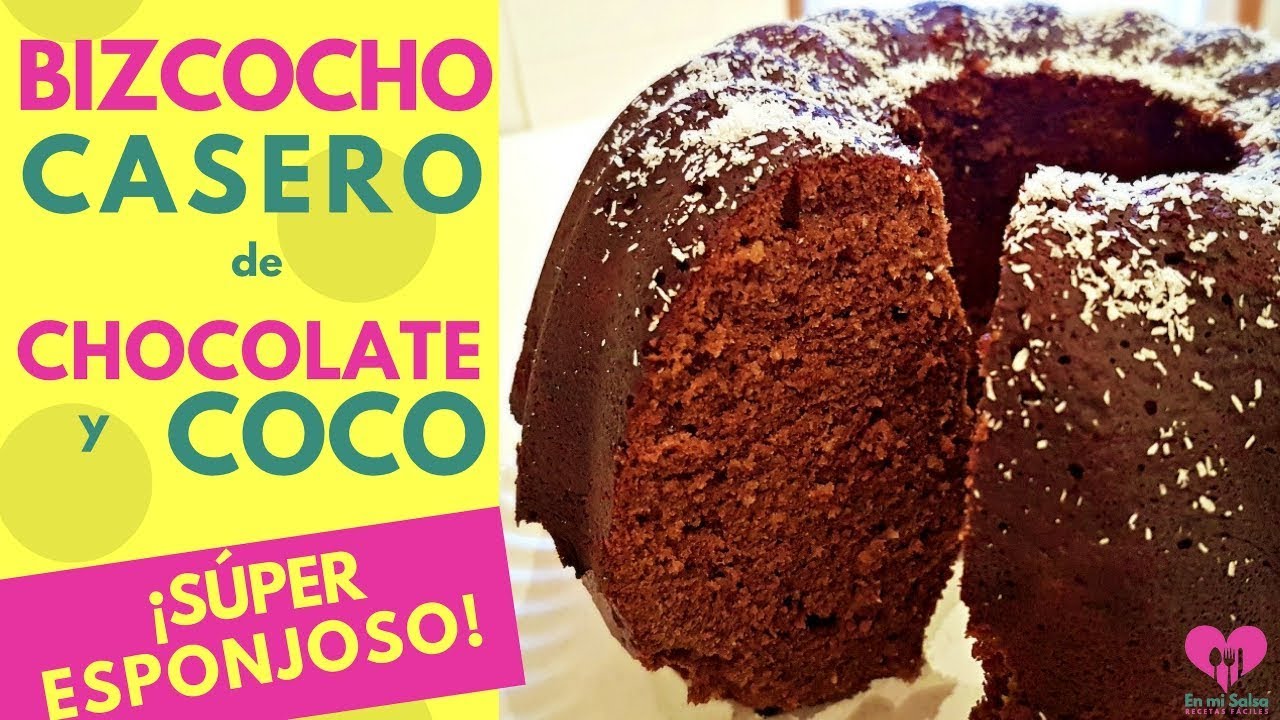 BIZCOCHO CASERO de CHOCOLATE Y COCO ¡Muy Esponjoso! 🍰 BUNDT CAKE