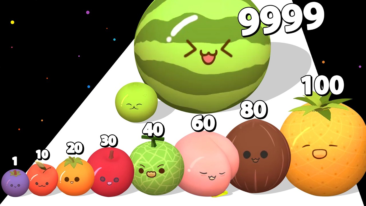WATERMELON RUN 2048 - Ball Run 2048 But Fruit Run : Satisfying ASMR Gameplay Android iOS Max Level!